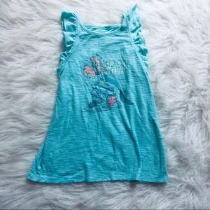 Disney Girls Sz 7 Little Mermaid Flutter Sleeve